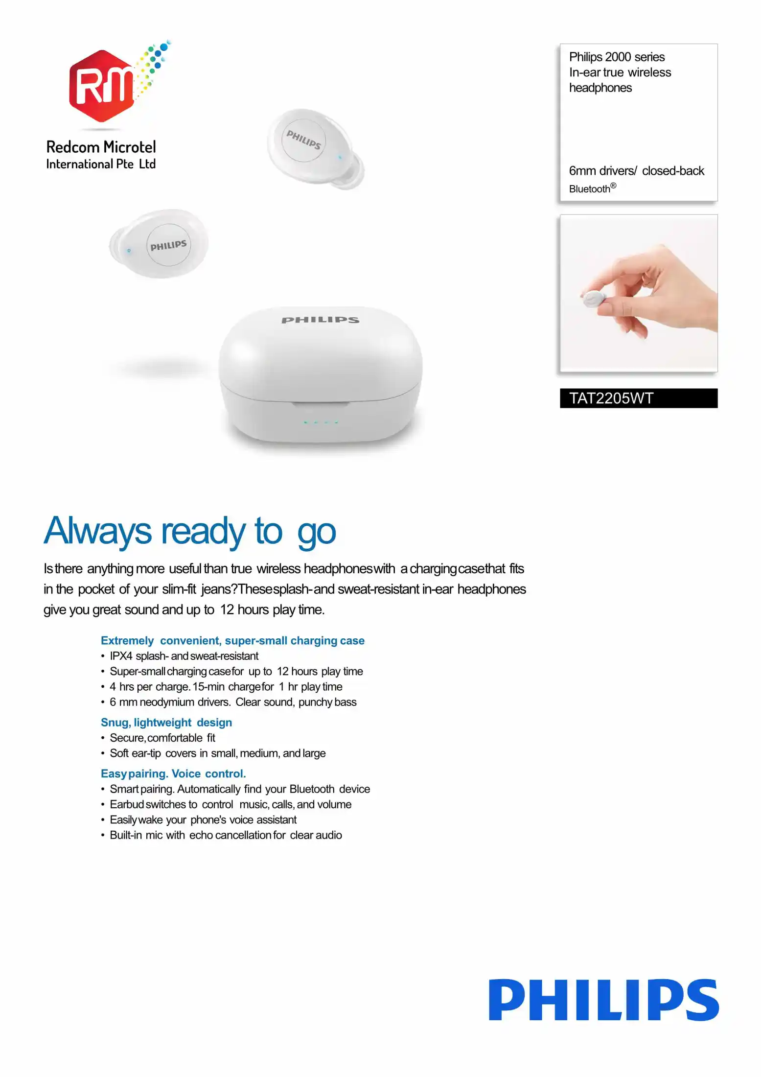 philips 2000 series true wireless earbuds