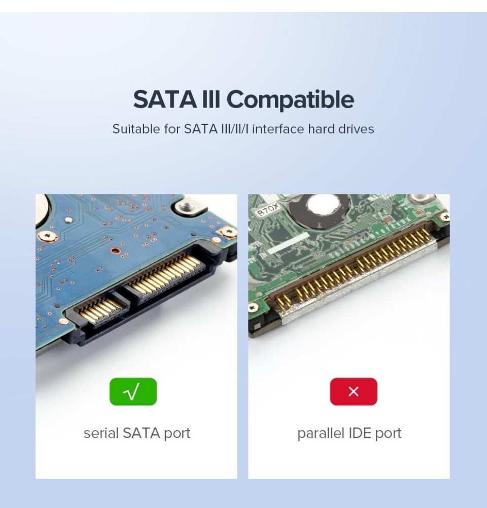 Ugreen 2.5-inch Hard Drive Enclosure USB 3.0 7 <article class="lzd-article" style="white-space: break-spaces;"> <p style="line-height: 1.7; text-align: left; text-indent: 0; margin-left: 0; margin-top: 0; margin-bottom: 0;">2 Models in this listing</p> <ul> <li style="line-height: 1.7; text-align: left; text-indent: 0px;">Fixed Wire: USB3.0 , non-detachable wire.</li> <li style="line-height: 1.7; text-align: left; text-indent: 0px;">Type C: Type C port enclosure, comes with USB3.0 to Type C cable.</li> </ul> </article>