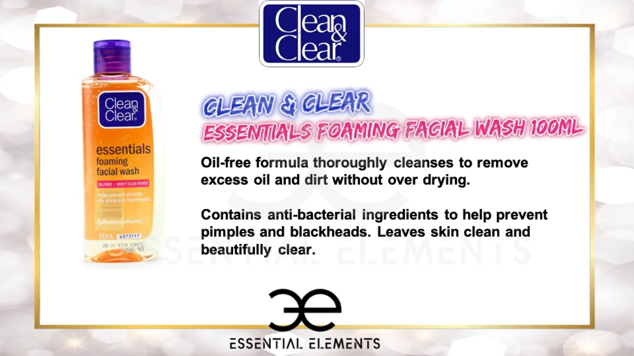 ingredient facial wash clean and clear
