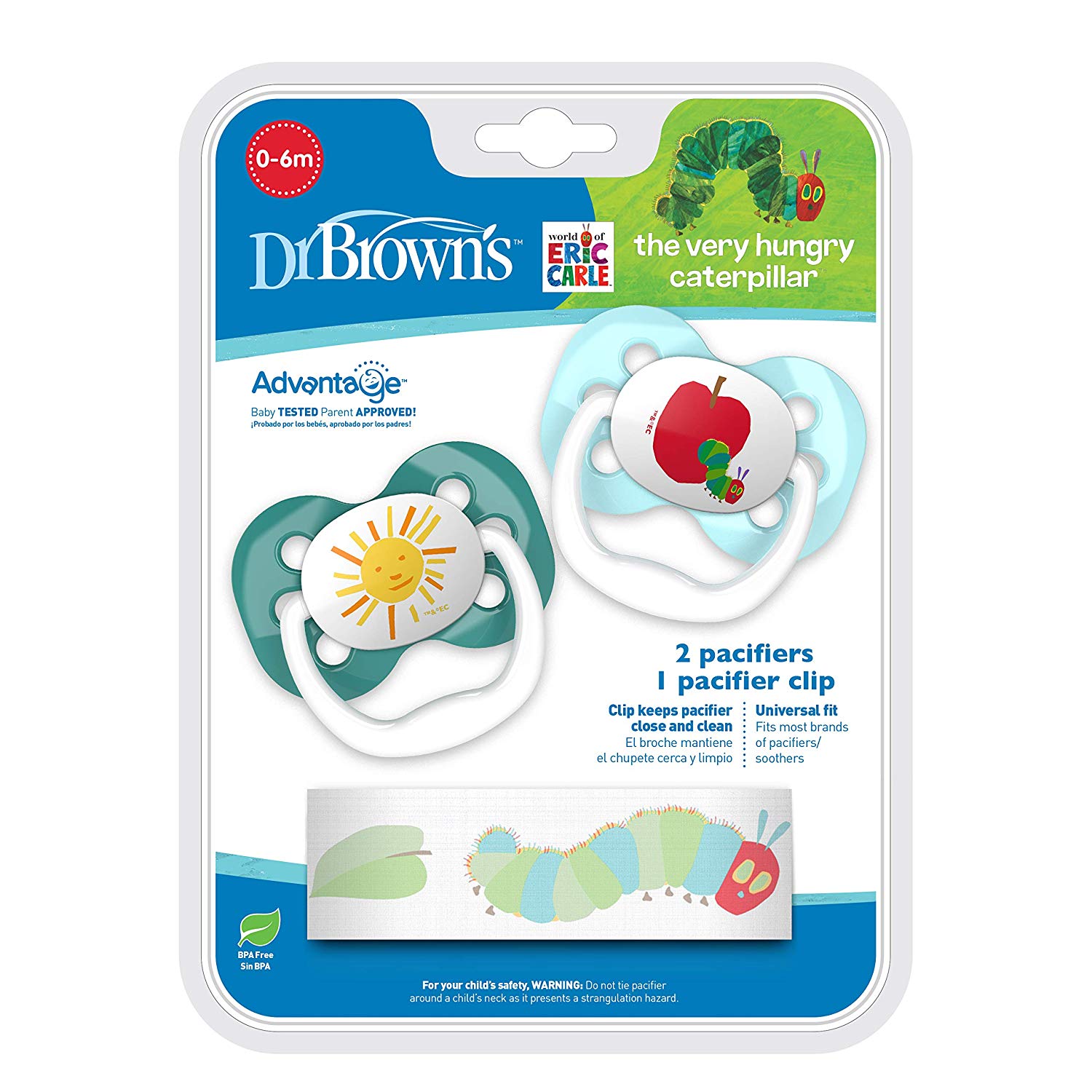 Dr.Browns Advantage Pacifier With Clip (0-6M) - 4 Designs -Baby Product 9523ae6612f3d3dbaeb64bf7f0b6b4a6