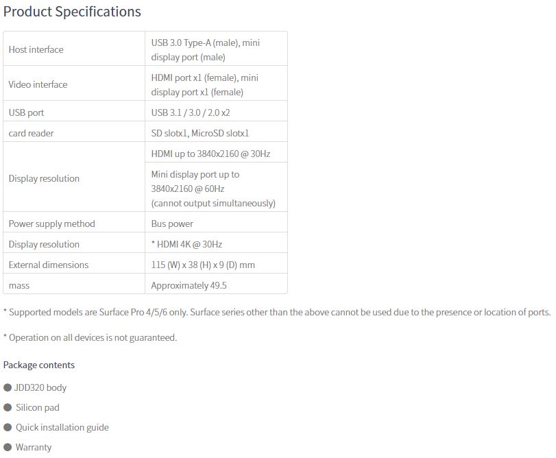 J5create Jdd3 Ultradrive Mini Dock For Surface Pro 4 5 6 Lazada Singapore