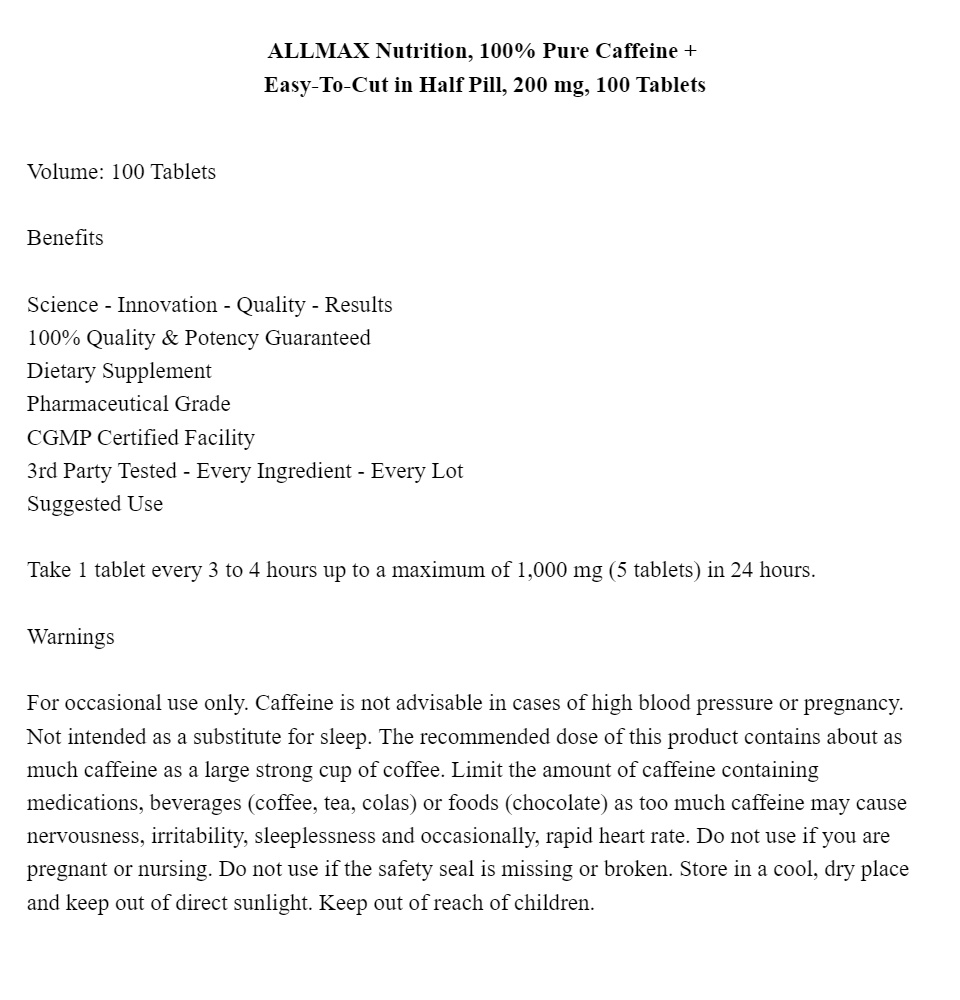 white pill all max 200 mg