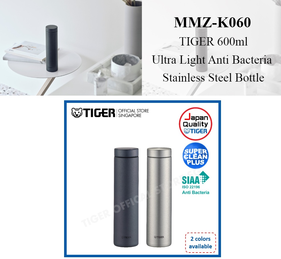 Tiger Mmz-K060Ks Thermos Mug Water Bottle Steel Black 600ml - Japanese Thermos Water Bottles