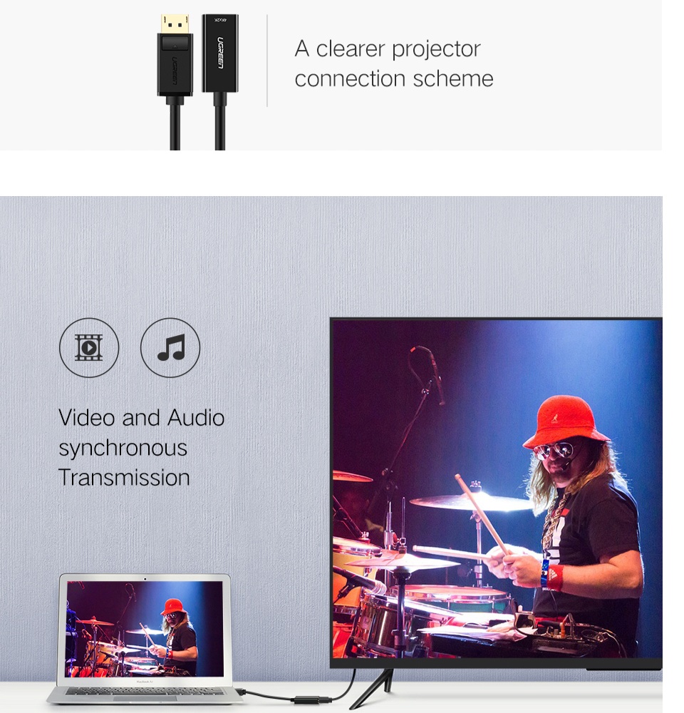 <ul> <li data-spm-anchor-id="a2o42.pdp.product_detail.i0.2d573bdfxY1thm">4K*2K 30Hz</li> <li>24K interface gold plated, resistant to plug, anti-corrosion</li> <li>Support audio and video simultaneously output, no external speakers are required.</li> <li>10 meters HDMI cable output and remote connection large screen LED/projector supported.</li> <li>Built-in active IC chipset, HDMI signal stable output, no flash screen.</li>
</ul>