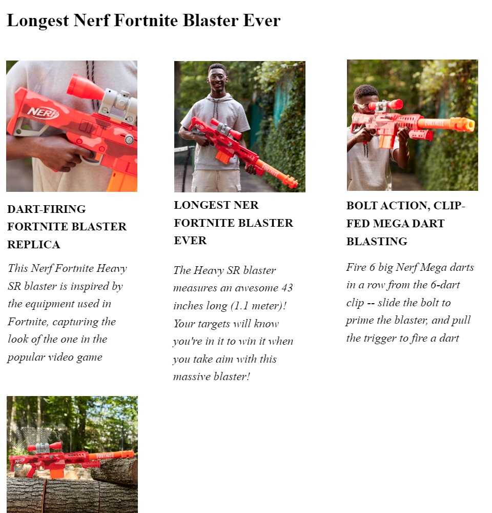 Nerf Fortnite Heavy SR Blaster, Longest Nerf Fortnite Blaster Ever, Removable  Scope, 6 Nerf Mega Darts, 6-Dart Clip
