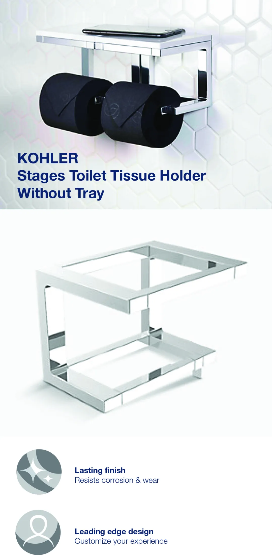 buy 1 get 1 kohler stages tissue holder with tray black k 27357t 7 k 27362t cp lazada singapore