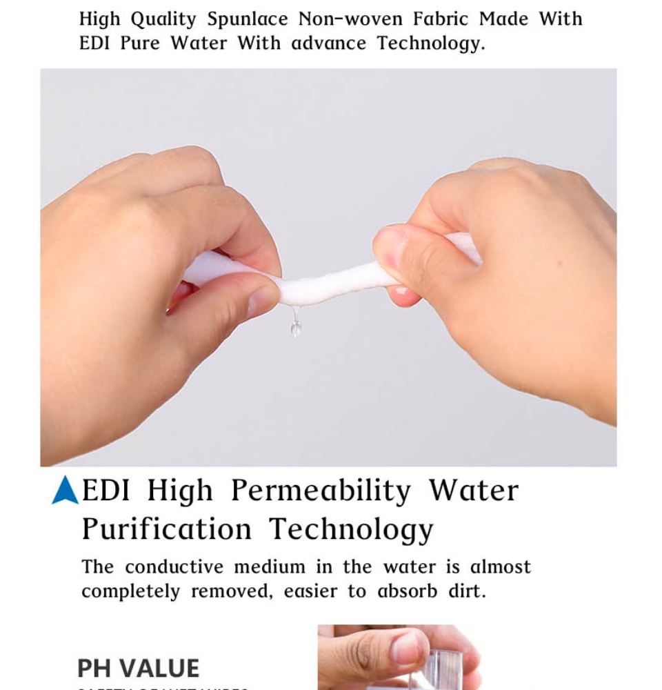 Iris Ohyama Pure Water Alcohol-Free Sanitizing Wipes, J
