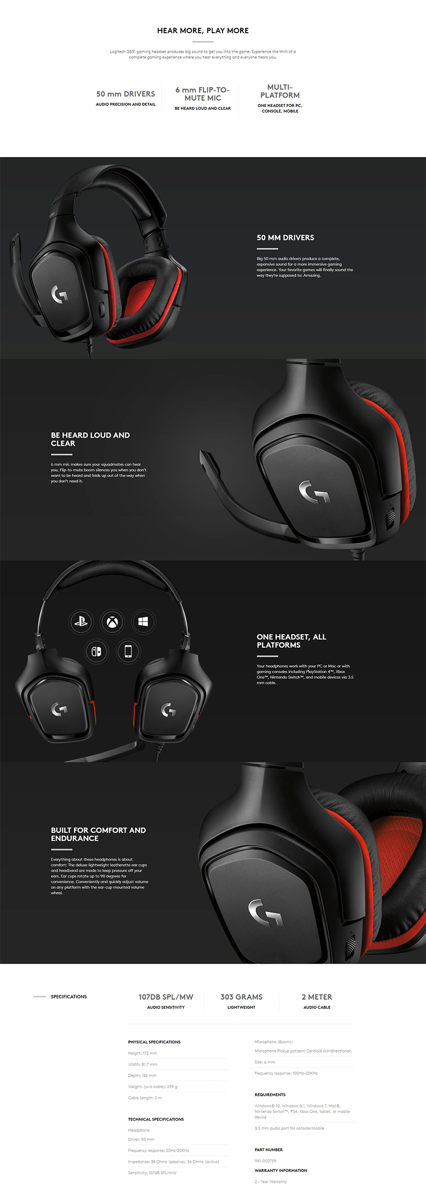 logitech headphones g331