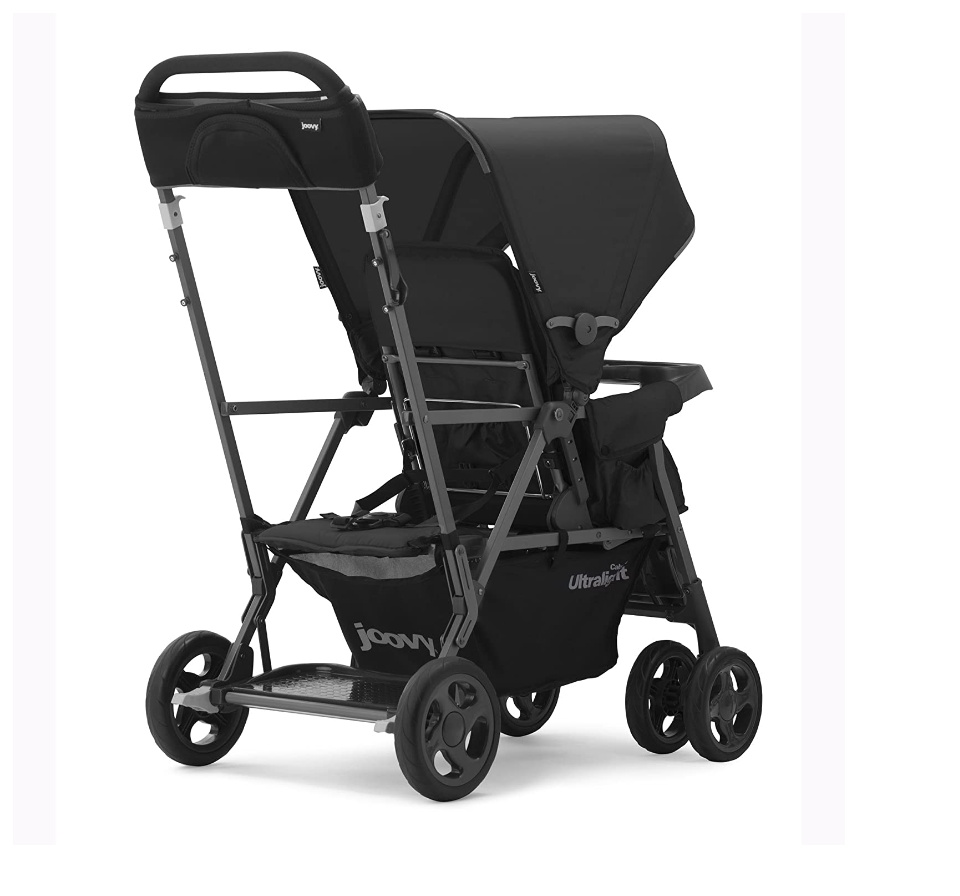 JOOVY Caboose Too Ultralight Graphite Tandem Stroller, Black