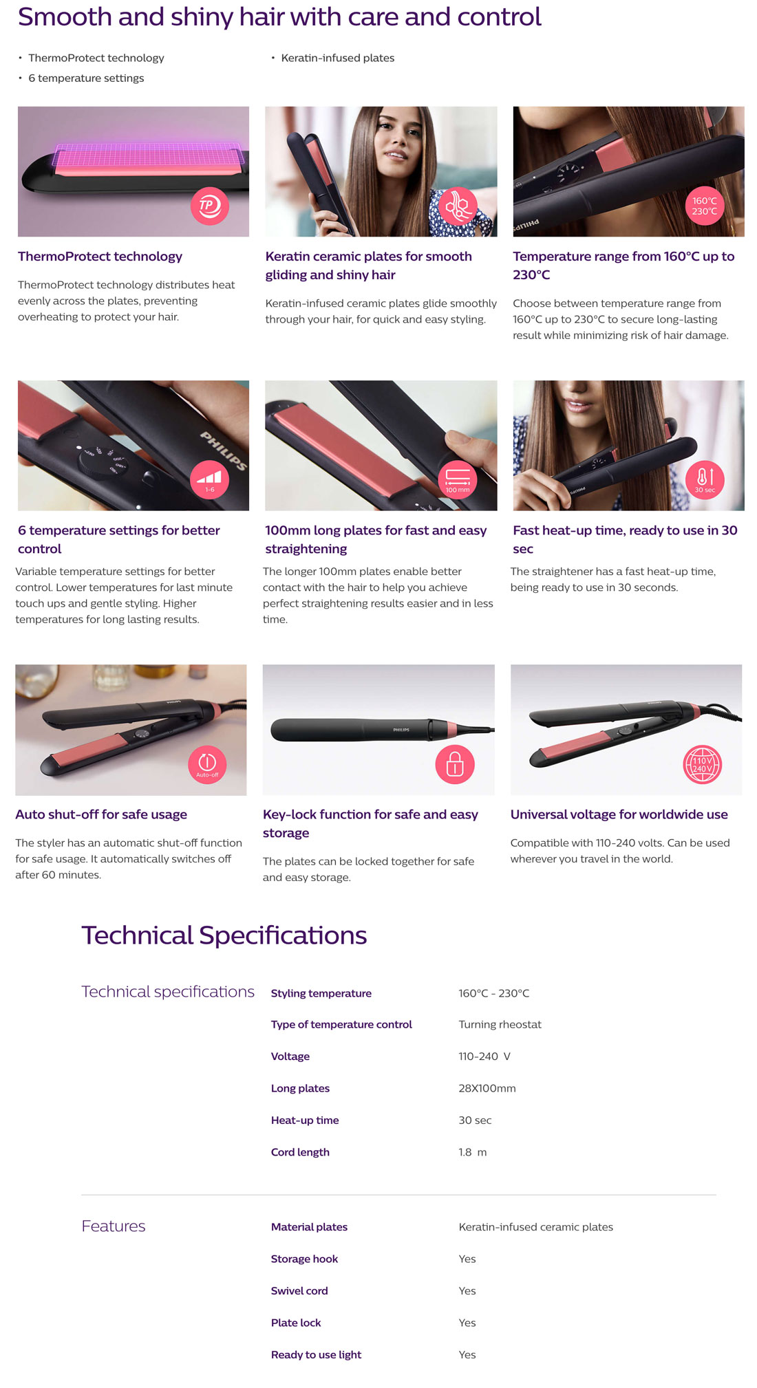 philips hair straightener bhs376