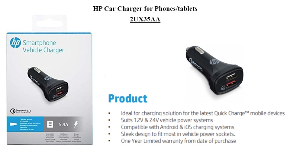 Compatible with 12-V and 24-V connections in the car Compatible with Android and iOS Charging Systems Sleek design allows you to connect to almost every car socket.