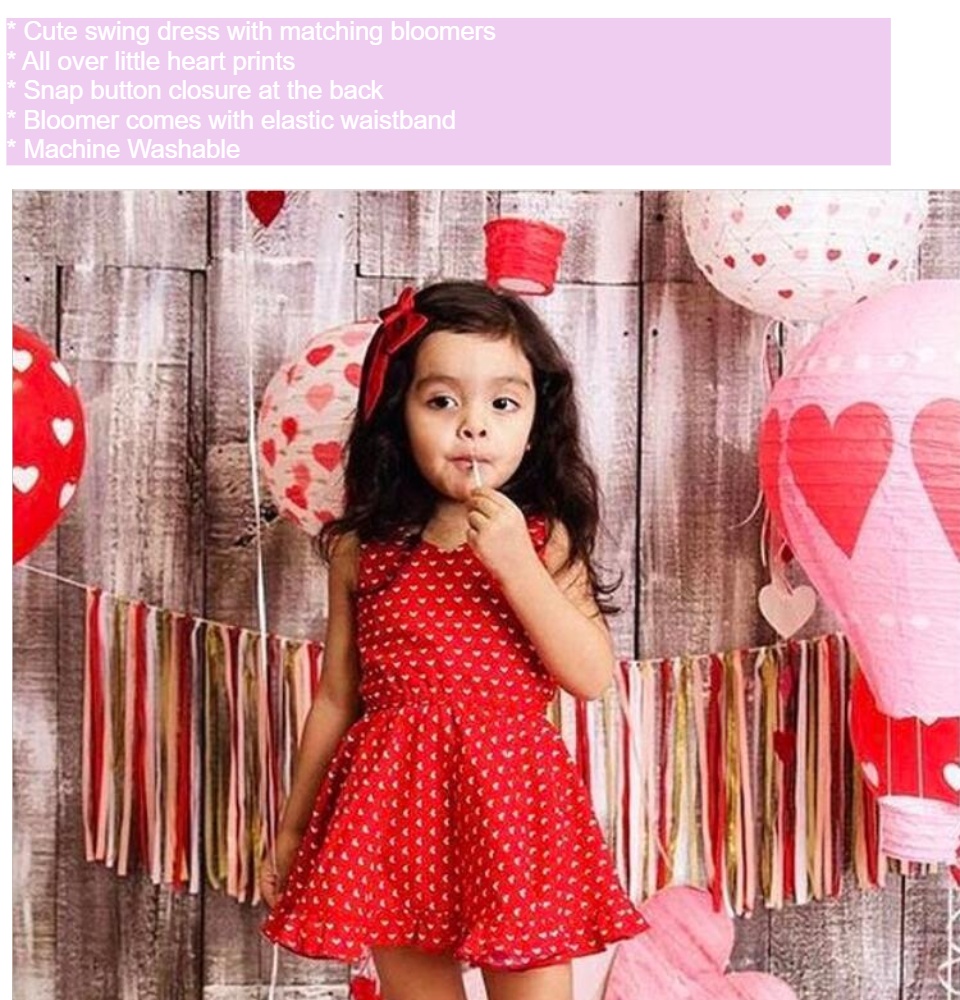 girls red swing dress