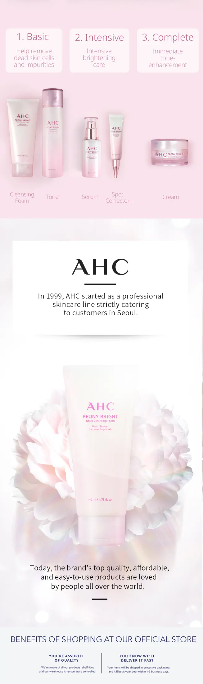 ahc peony bright deep cleansing foam