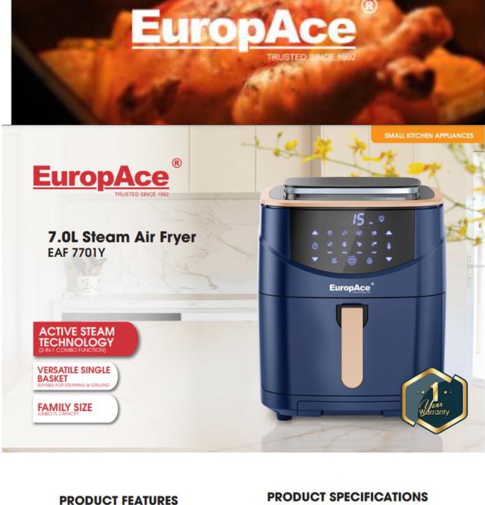 EUROPACE AIR FRYER EAF7701Y