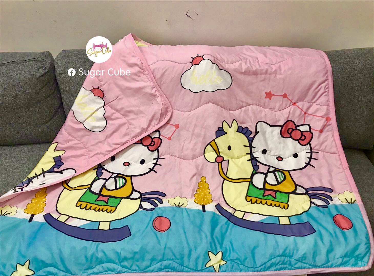 110x145cm Children Quilt Cotton Hello Kitty Blanket Cartoon Baby Kids Blanket Child Toddlers Summer Blanket Lazada Singapore