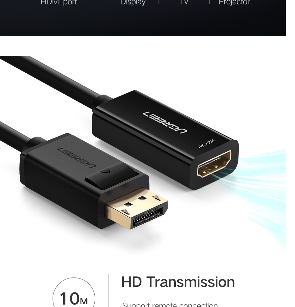 <ul> <li data-spm-anchor-id="a2o42.pdp.product_detail.i0.2d573bdfxY1thm">4K*2K 30Hz</li> <li>24K interface gold plated, resistant to plug, anti-corrosion</li> <li>Support audio and video simultaneously output, no external speakers are required.</li> <li>10 meters HDMI cable output and remote connection large screen LED/projector supported.</li> <li>Built-in active IC chipset, HDMI signal stable output, no flash screen.</li>
</ul>