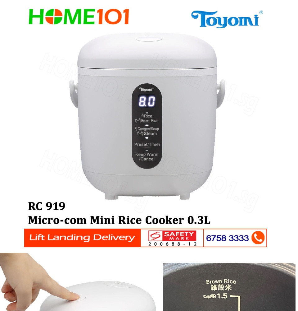 TOYOMI 0.3L Micro-com Mini Rice Cooker RC 919