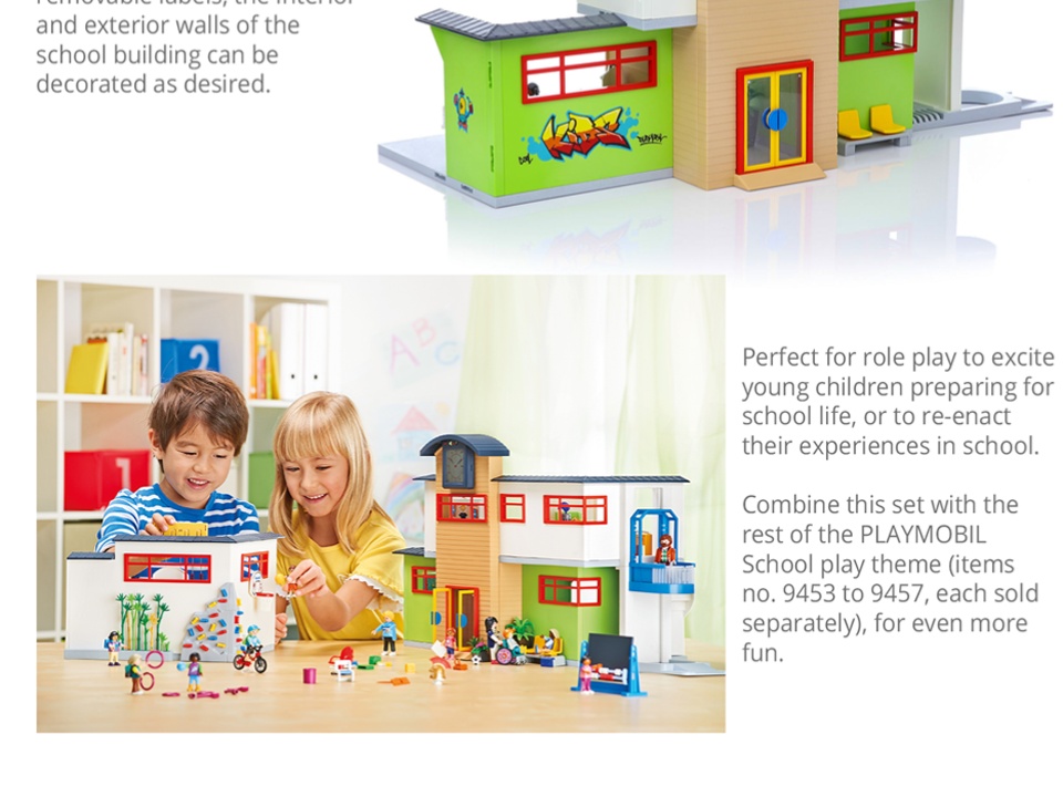 playmobil 9453 furnished school building