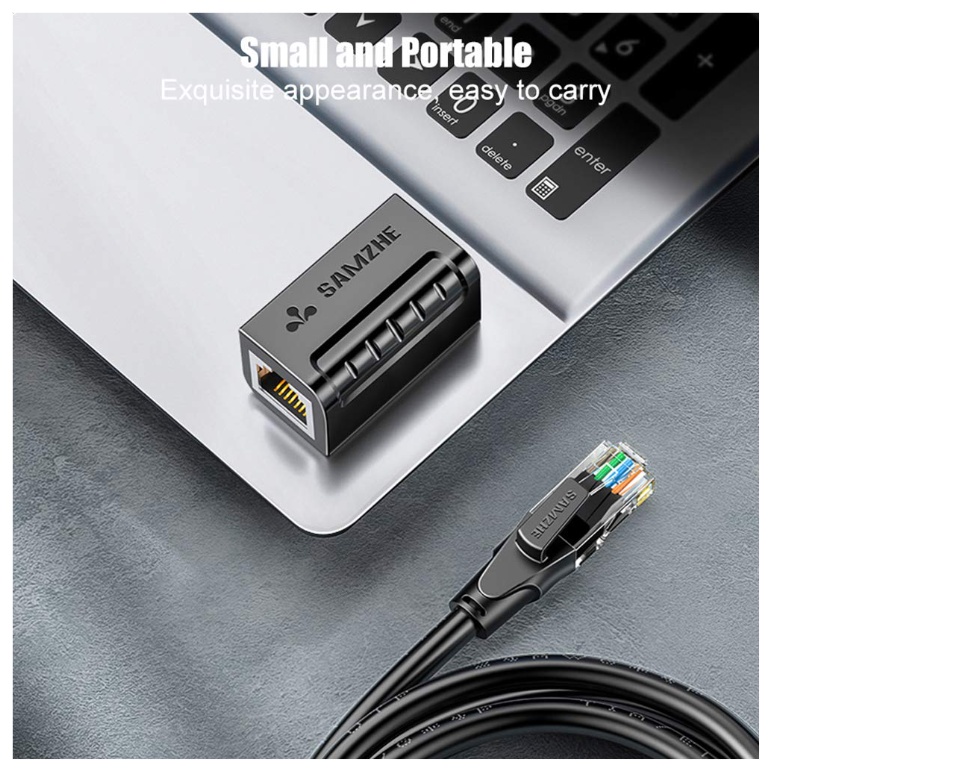 Samzhe RJ45 Coupler Female-to-Female Cat7/Cat6 1 <UL> <LI>USAGE: Ugreen RJ45 Coupler extender is ideal for extending ethernet connection by connecting 2 short network cables together.</LI> <LI>FAST SPEED To 10 GIGABITE: The RJ45 connector can speed up to 10 gigabite for connecting Cat7/Cat6 ethernet cable.</LI> <LI>SAFE And SECURE: With nickel plated contacts and easy snap-in retaining clip, the coupler ensure a secure and corrosion free connection.</LI> <LI>COMPATIBILITY: This 8P8C female to female Ethernet coupler jack is compatible with Cat7, Cat6 Cat5e, Cat5 network.</LI> <LI>HIGH PERFORMANCE: RJ45 inline jack coupler meets Category 6 performance in compliance with the TIA/EIA 568-C.2 standard. It is RoHS compliant.</LI> </UL>