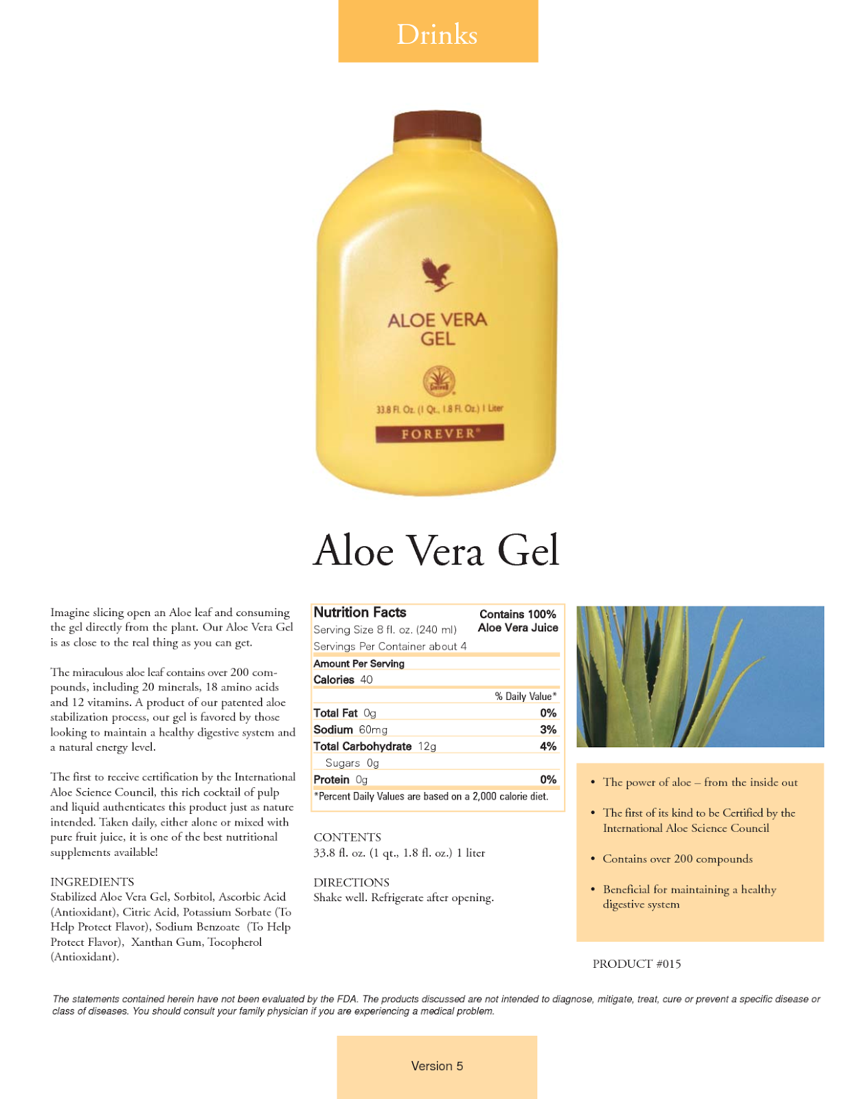 Forever Living Aloe Vera Gel 1 Liter Healthy Life Lazada