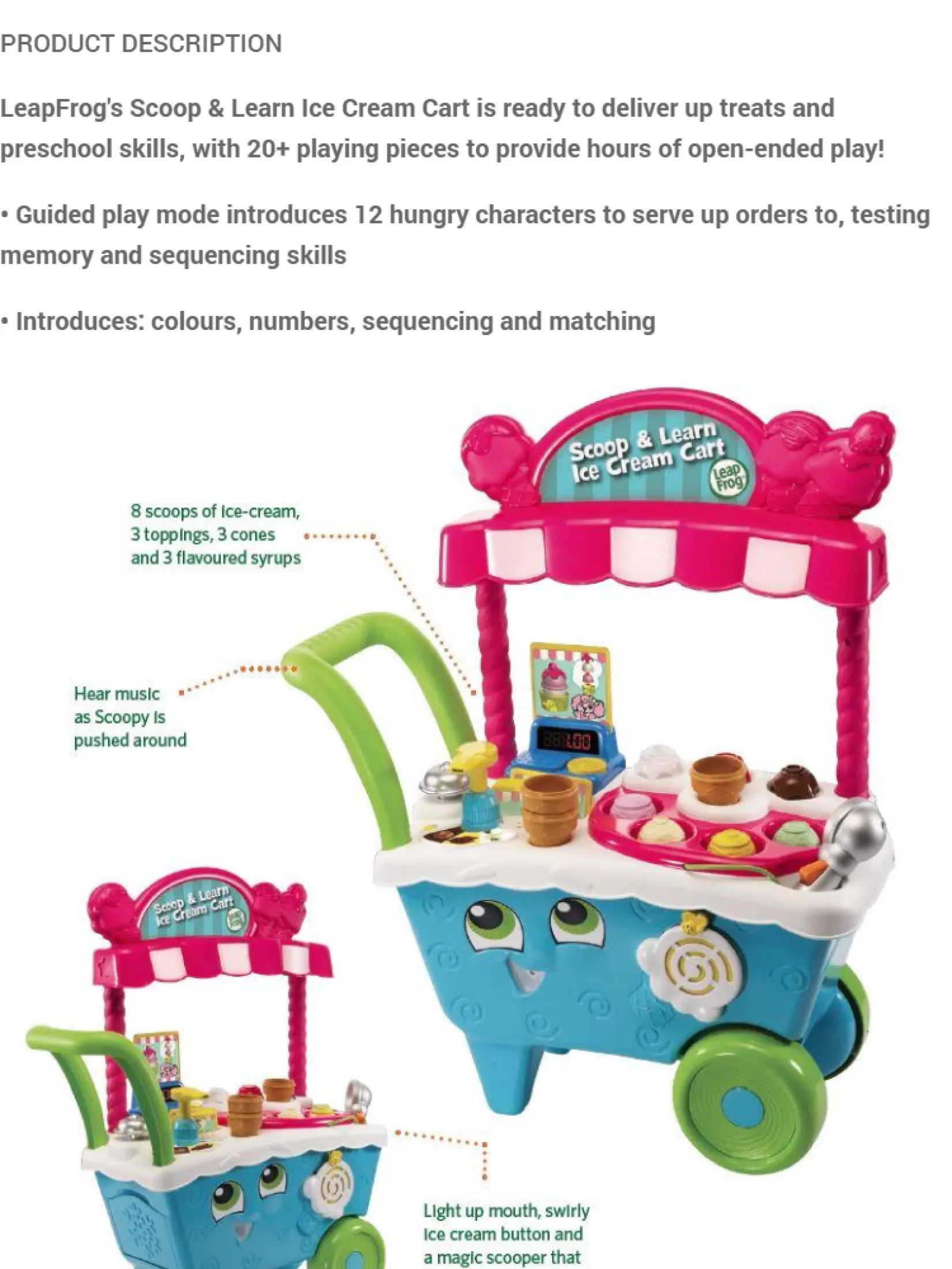 learn and play ice cream cart