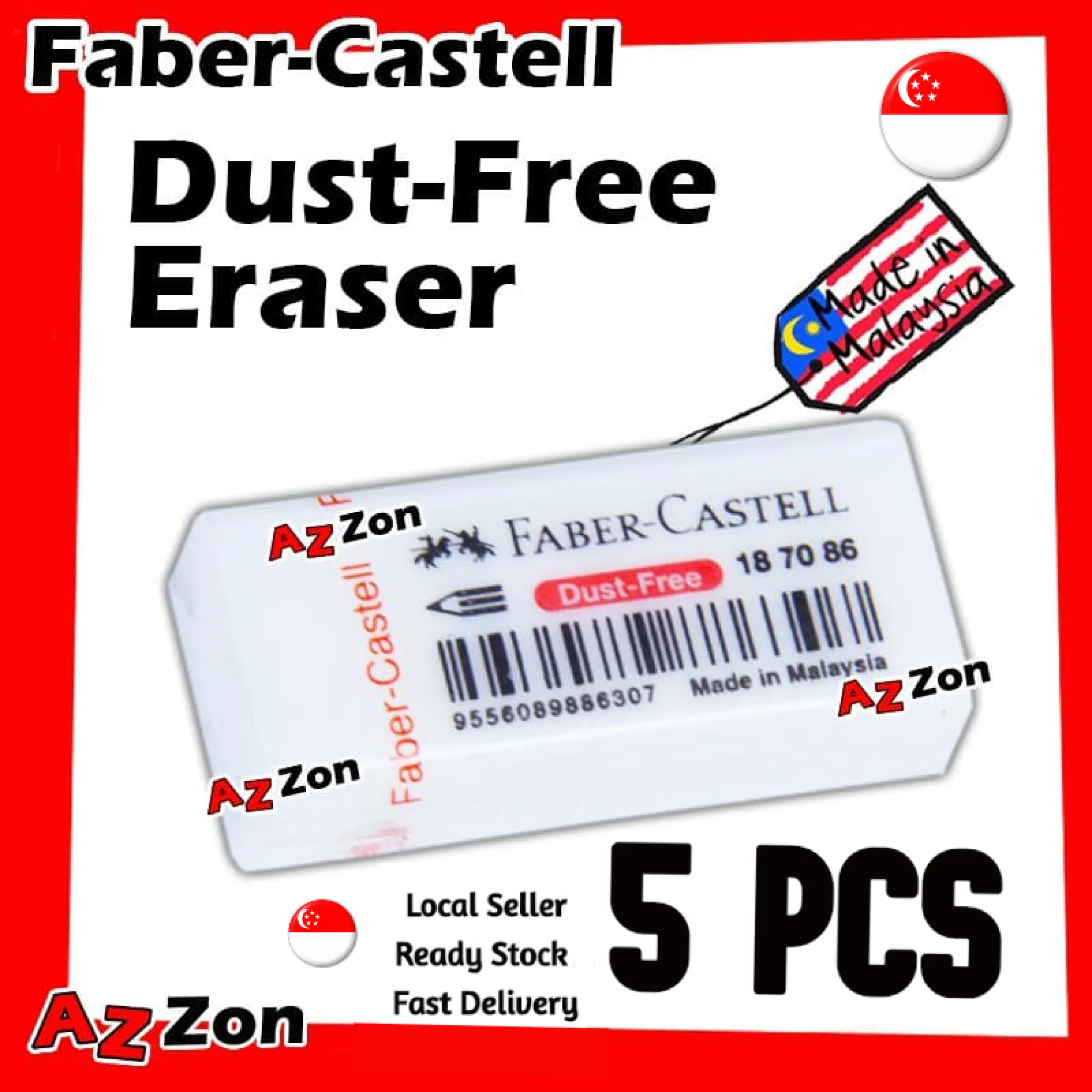 5 Pcs Faber Castell Dust Free Eraser Rubber Eraser18 70 86 Eraser18 87 30d Faber Castell7086 30 Lazada Singapore