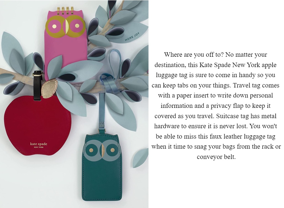Kate Spade New York Round Red Vegan Leather Luggage Tag for Women, Durable  Suitcase ID Tag, Apple : : Bags, Wallets and Luggage