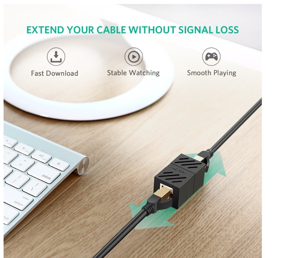 <article class="lzd-article" style="white-space: break-spaces;"> <ul> <li style="line-height: 1.7; text-align: left; text-indent: 0;">USAGE: Ugreen RJ45 Coupler extender is ideal for extending ethernet connection by connecting 2 short network cables together.</li> <li style="line-height: 1.7; text-align: left; text-indent: 0;">SAFE And SECURE: With nickel plated contacts and easy snap-in retaining clip, the coupler ensure a secure and corrosion free connection.</li> <li style="line-height: 1.7; text-align: left; text-indent: 0;">COMPATIBILITY: This 8P8C female to female Ethernet coupler jack is compatible with Cat7, Cat6 Cat5e, Cat5 network.</li> <li style="line-height: 1.7; text-align: left; text-indent: 0;">HIGH PERFORMANCE: RJ45 inline jack coupler meets Category 6 performance in compliance with the TIA/EIA 568-C.2 standard. It is RoHS compliant.</li> </ul> </article>