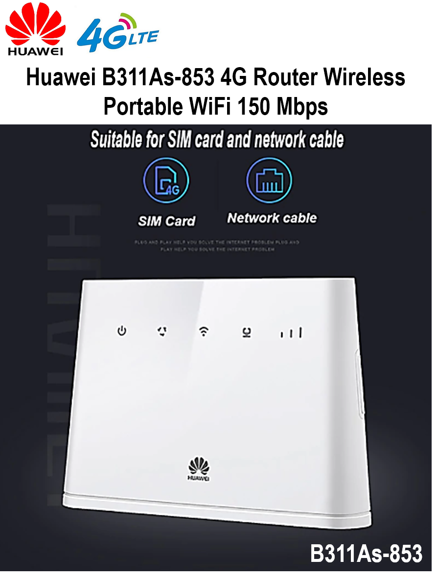 Original Huawei B311as 853 150mbps 4g Lte Secure Wireless Sim Card