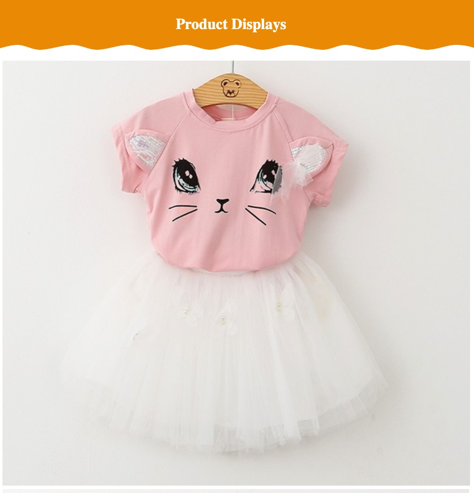 skirt dress kids girls casual outfits 2pcs baby girl weet clothes summer Tee