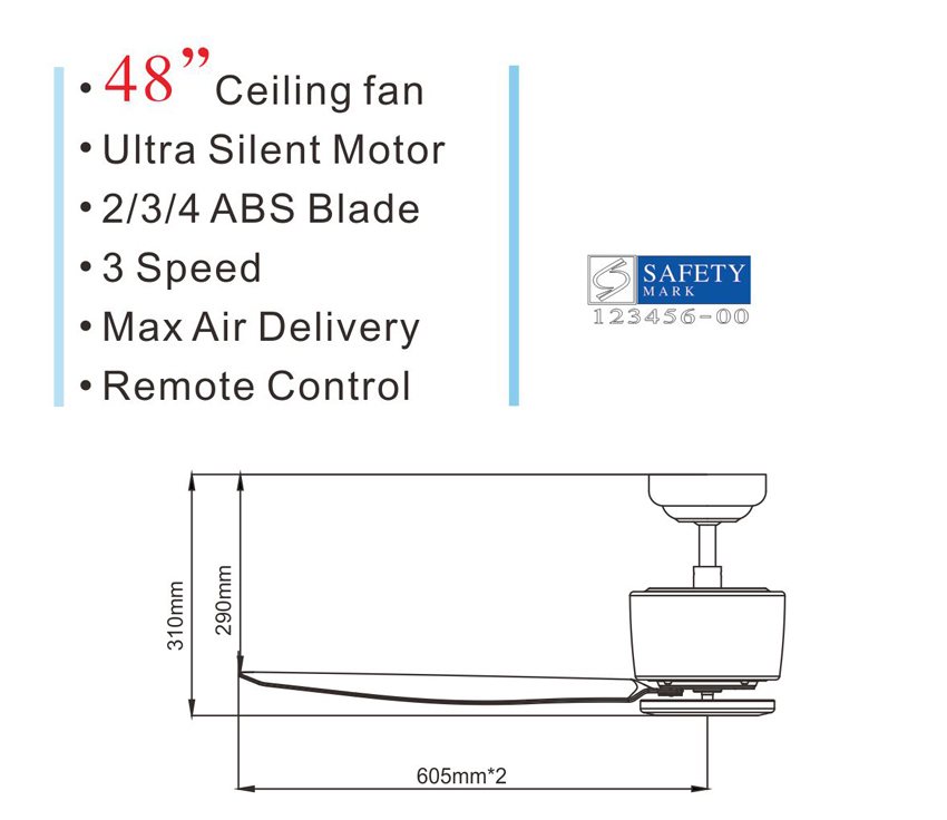 Fanco I Con 48 Inch Ceiling Fan With Remote 3 Tone Led Light And Installation