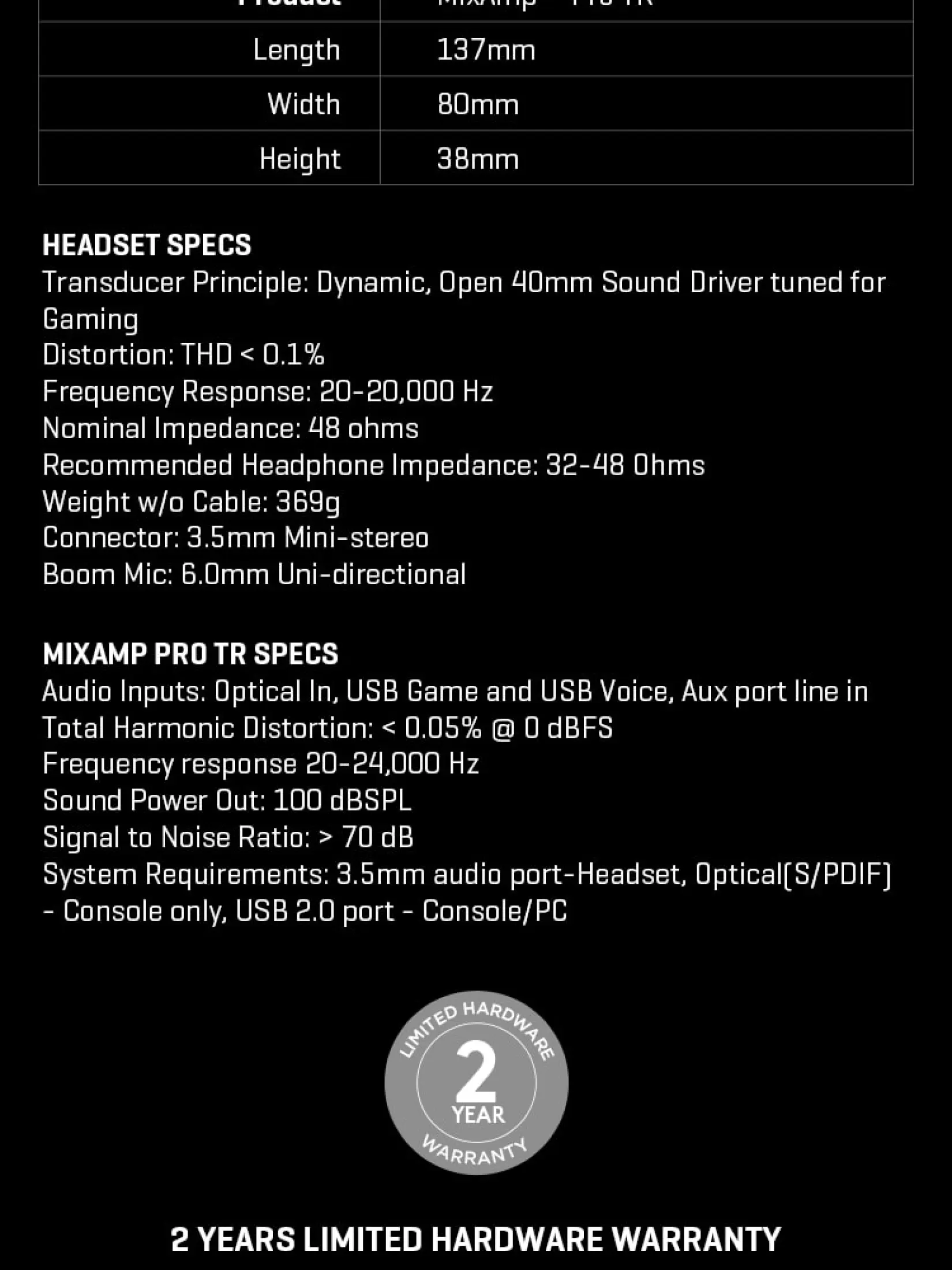 astro mixamp pro tr ohms