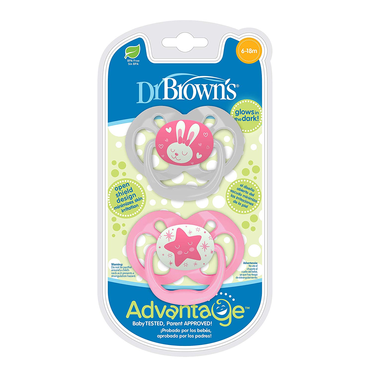 Dr.Brown’s Advantage Pacifier - Glow In The Dark (6-18M) -Baby Product d67d80eeb0dd0e8d975564c33a546583