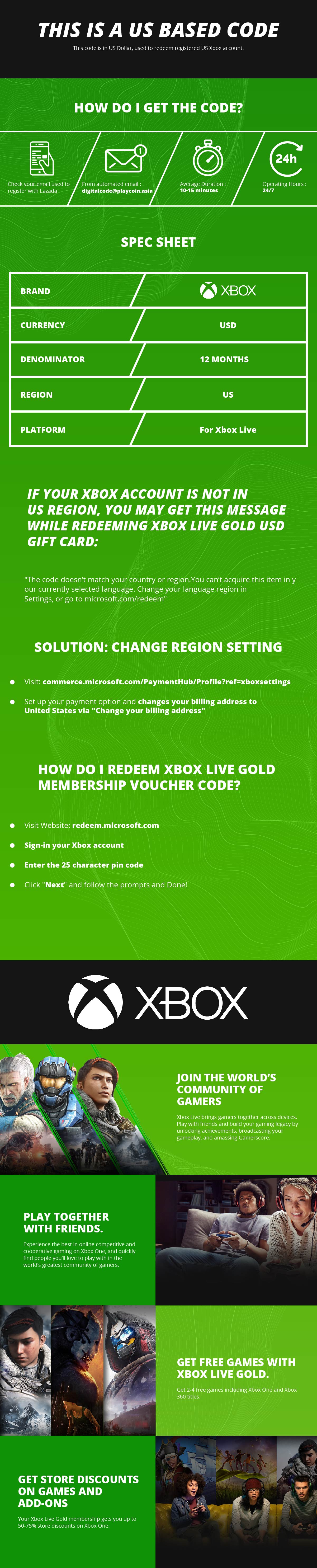 xbox live 12 month gold membership us