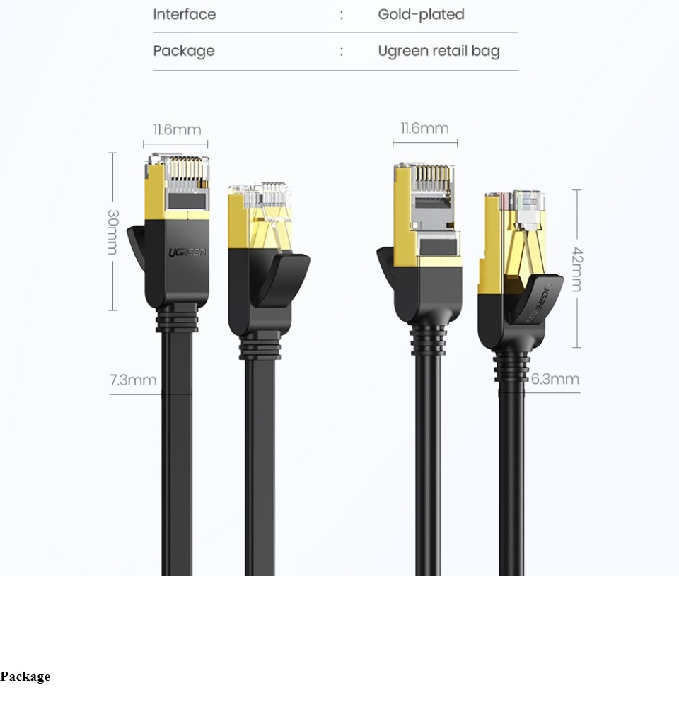 Ugreen Flat Ethernet Cable Cat6/Cat7 17 Fast local delivery Quality product