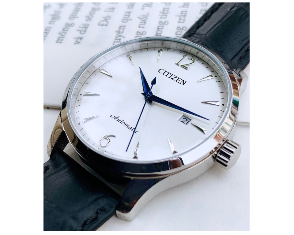 Original] Citizen NJ0110-18A Automatic Standard Analog Black Leather Men  Watch