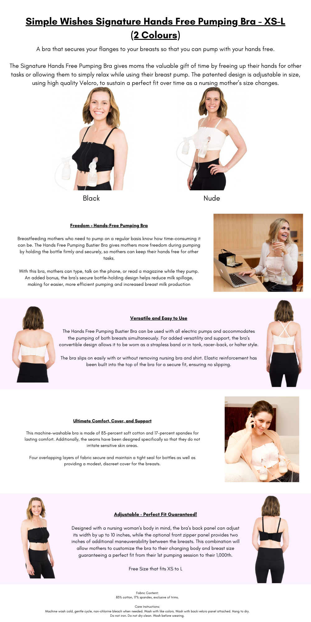 Simple Wishes Signature Hands Free Pumping Bra - XS-L (2 Colours), Baby  Clothing & Accessories Singapore