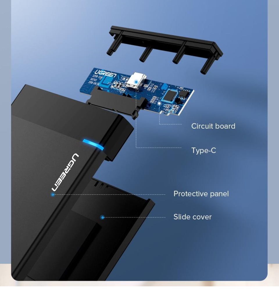 Ugreen 2.5-inch Hard Drive Enclosure USB 3.0 11 <article class="lzd-article" style="white-space: break-spaces;"> <p style="line-height: 1.7; text-align: left; text-indent: 0; margin-left: 0; margin-top: 0; margin-bottom: 0;">2 Models in this listing</p> <ul> <li style="line-height: 1.7; text-align: left; text-indent: 0px;">Fixed Wire: USB3.0 , non-detachable wire.</li> <li style="line-height: 1.7; text-align: left; text-indent: 0px;">Type C: Type C port enclosure, comes with USB3.0 to Type C cable.</li> </ul> </article>