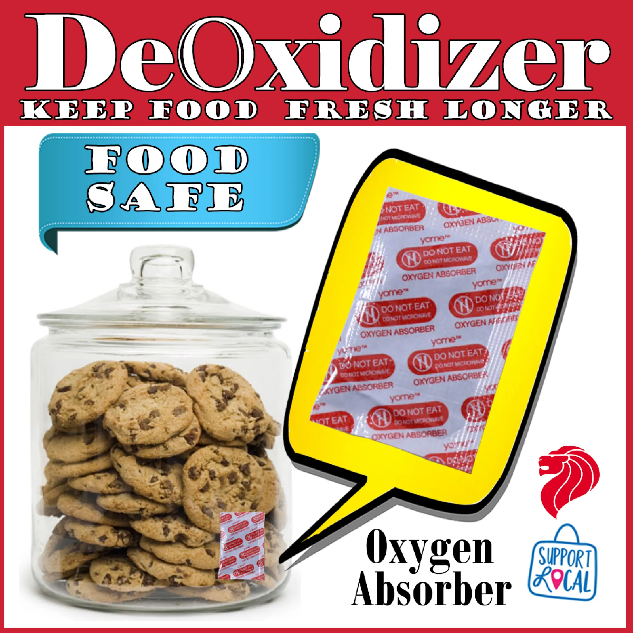 Oxygen Absorber Food Grade Deoxidizer Deoxidant Deoxidization Oxygen Scavenger Keep Food Fresh Freshness Prevent Moulding Mould Molding 50cc X 100 Pcs Tag Desiccant Silica Gel Camera Box Lazada Singapore