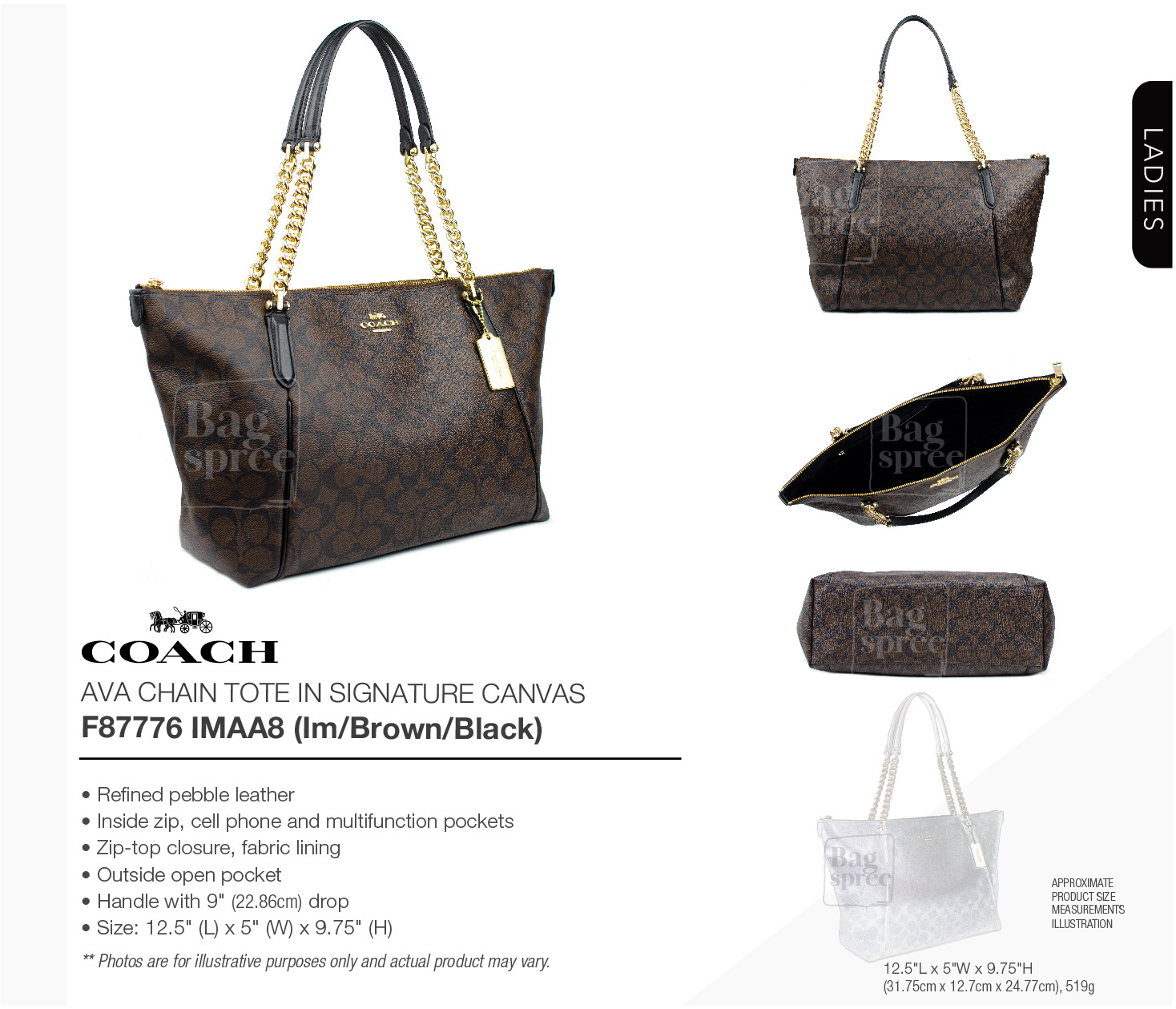 coach ava tote black