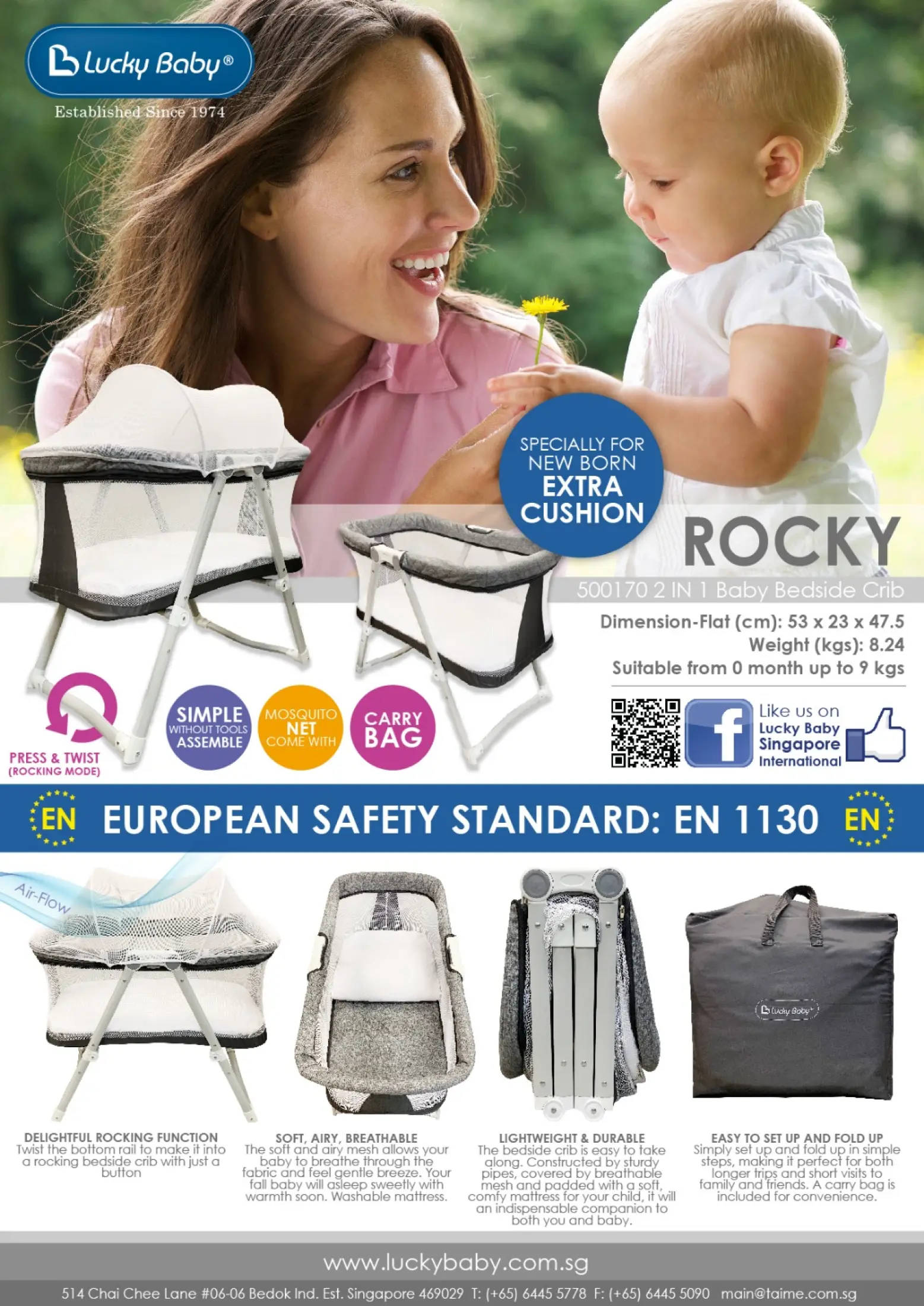 rocking bedside crib
