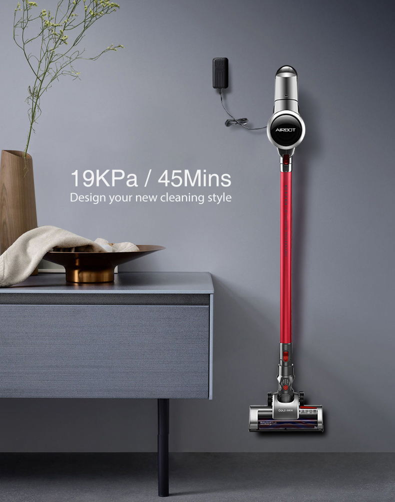 Airbot Supersonics (Red) 19KPa 45mins Turbo Cordless Vacuum Cleaner Handheld Handstick Portable Car Vacuum Work With Xiaomi Robot Robotic Cleaner