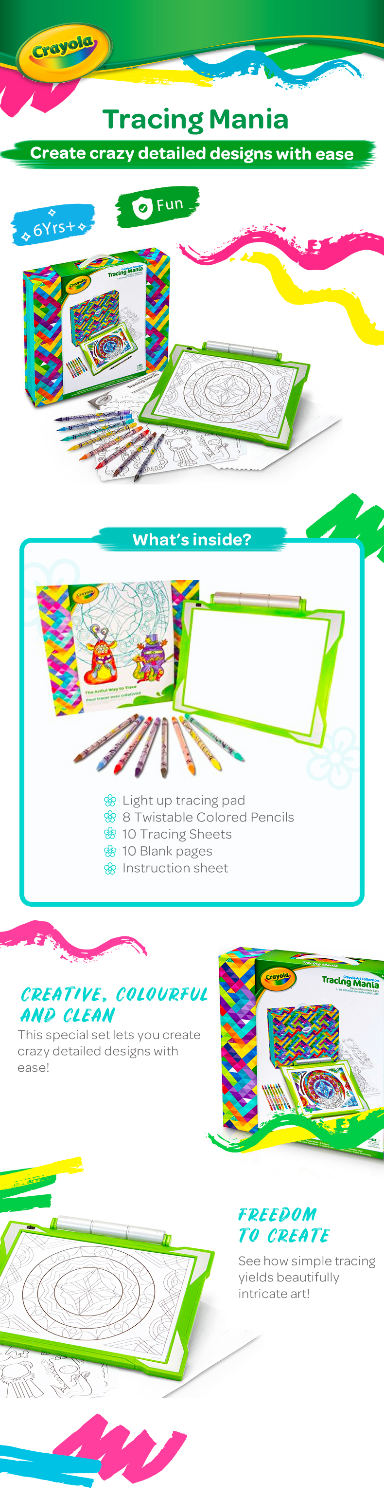 Crayola Tracing Mania Create Crazy Detailed Designs With Ease