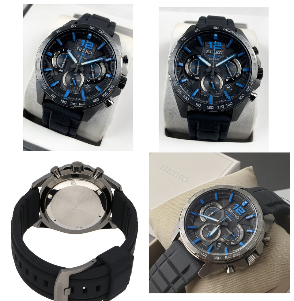 BNIB Seiko Chronograph SSB353 SSB353P1 SSB353P Tachymeter Quartz Black Dial Men s Watch Lazada Singapore