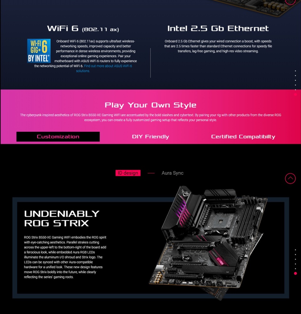 FREE 24HR DELIVERY] ASUS ROG Strix B550-XE Gaming WiFi AMD AM4 (Zen 3/3rd  Gen Ryzen) ATX Gaming Motherboard (PCIe 4.0, WiFi 6, 2.5Gb LAN, 16 (90A) Power  Stages, Bundled ASUS Hyper M.2