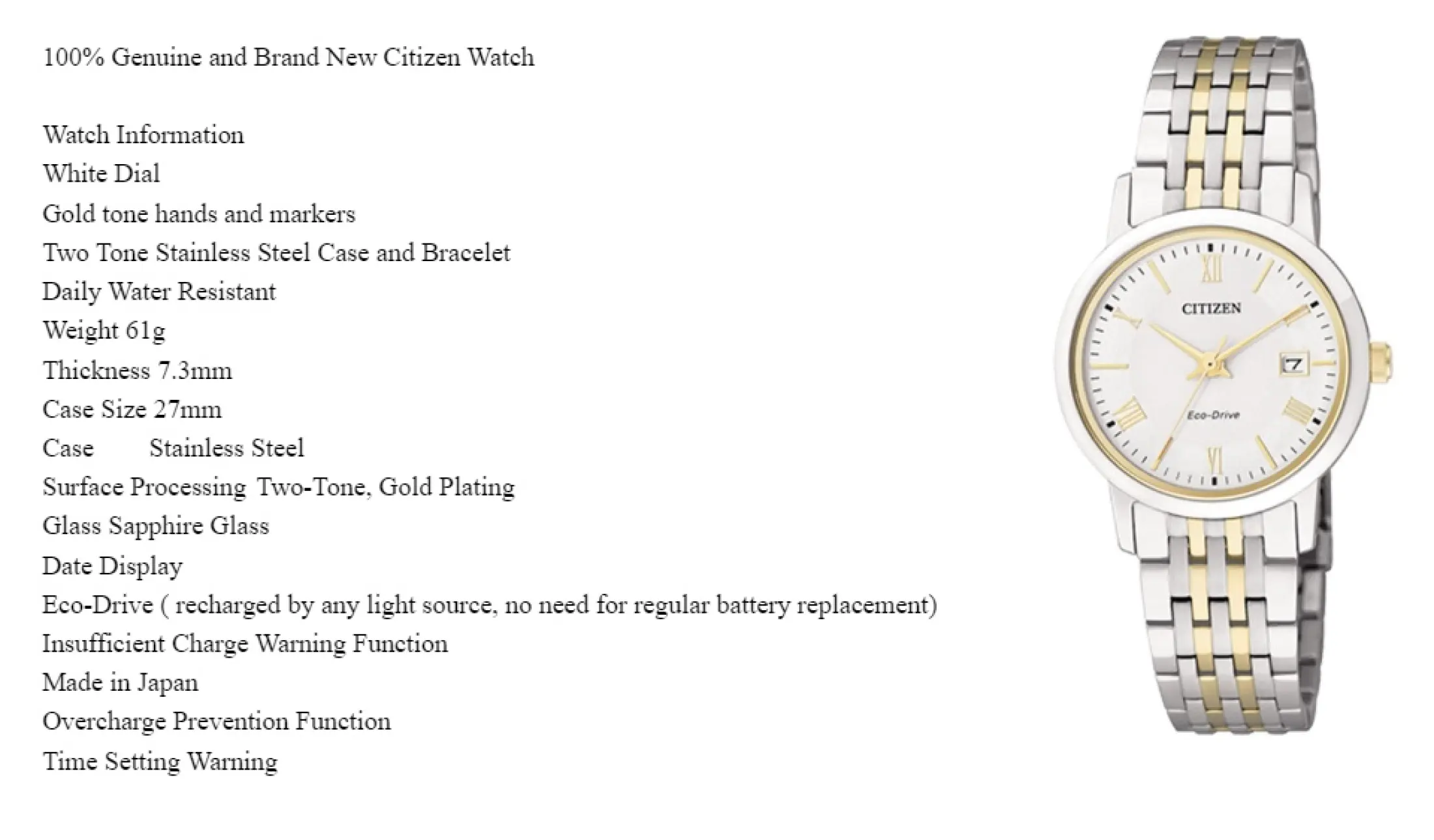 citizen eco drive watch women's water resistant