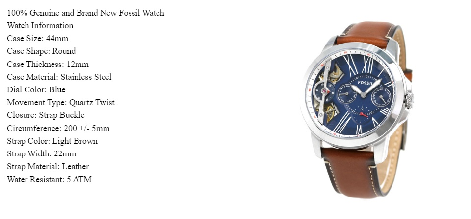 Fossil ME1161 Grant Twist Three Hand 