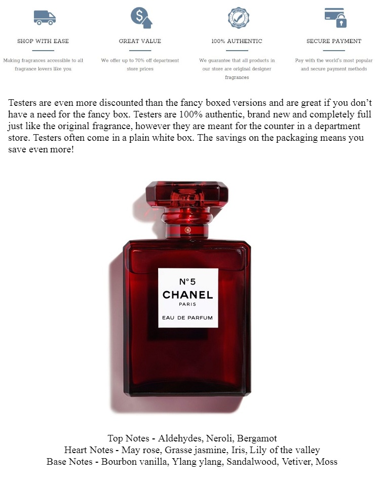 Chanel No 5 EDP Red Limited Edition for Women (100ml Tester) Eau