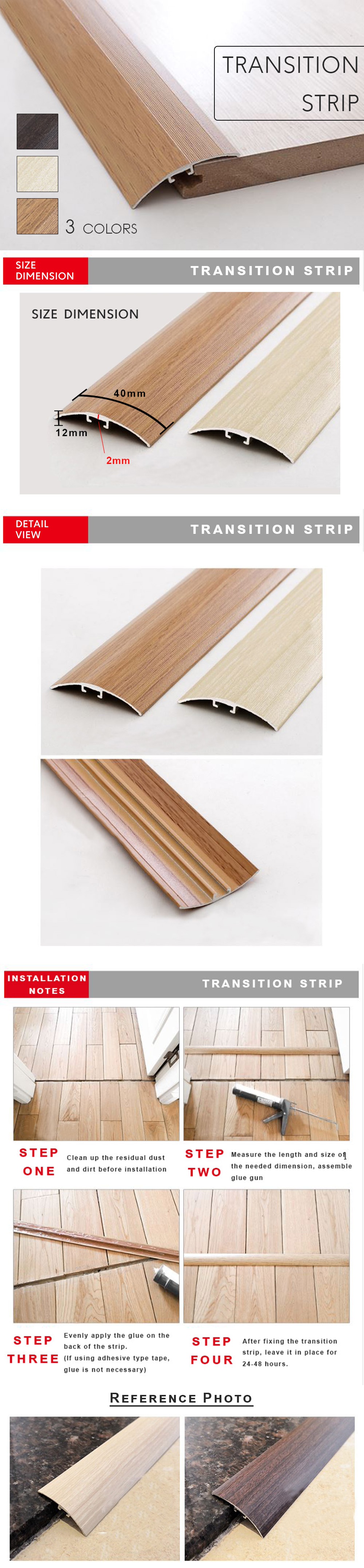 Aluminium Transition Strip Door Threshold Strip Floor Edge Cap T