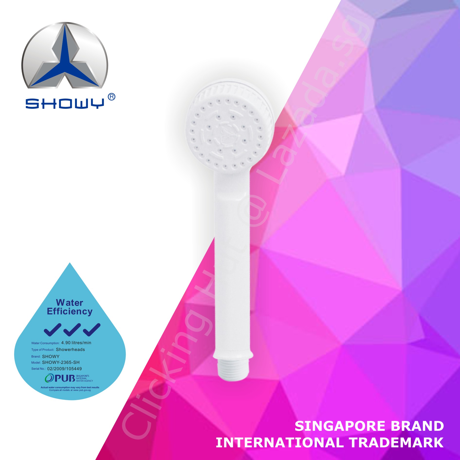 Showy Hand Shower Water Saving Bathroom Head A Singapore Brand